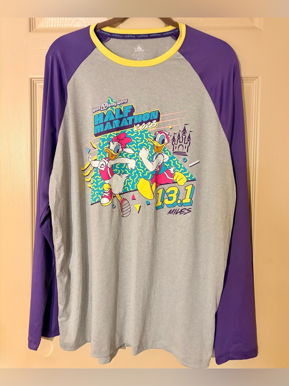 Disney Parks RunDisney Half Marathon Shirt Unisex Large Donald Duck Running NWT